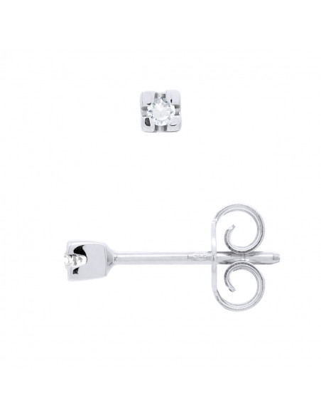 Clous d'Oreilles Diamants Classiques - Tailles de 0.040 à 0.10 Carats - Or 375 - NEW YORK