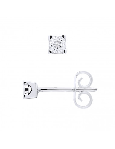 Boucles d'Oreilles Diamants 0,040 Carats -...
