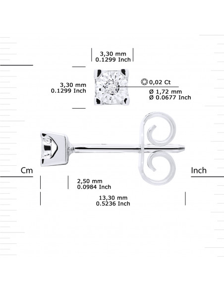 0.040 carat diamond earrings - Illusion 0.25 carats - Gold 375 - Utrecht
