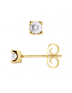 Boucles d'Oreilles Diamants 0,070 Carats - Illusion 0.40...