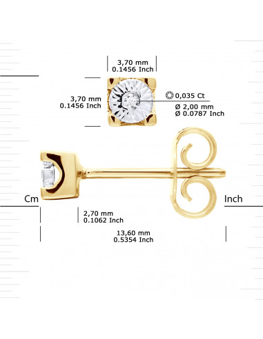0.070 carat diamond earrings - Illusion 0.40...