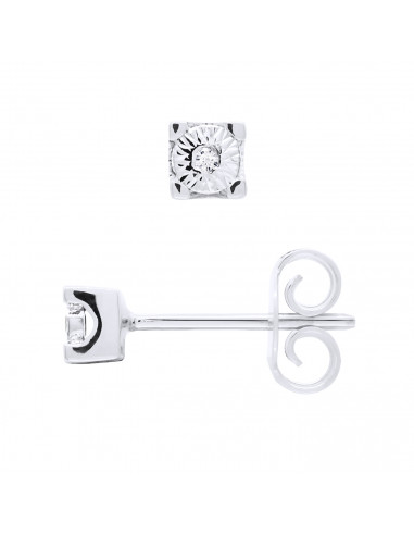 Boucles d'Oreilles Diamants 0,070 Carats - Illusion 0.40 Carats - Or 375 - VIGO