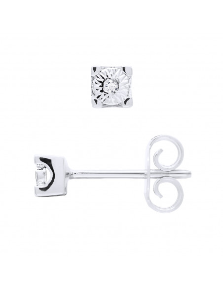 Boucles d'Oreilles Diamants 0,070 Carats - Illusion 0.40 Carats - Or 375 - VIGO