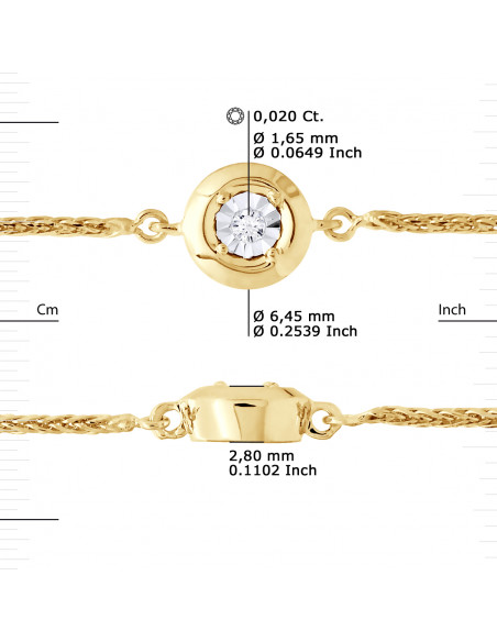 Diamond Bracelet 0.020 Carats - Illusion 0.50 Carats - Gold 375 - Hamburg