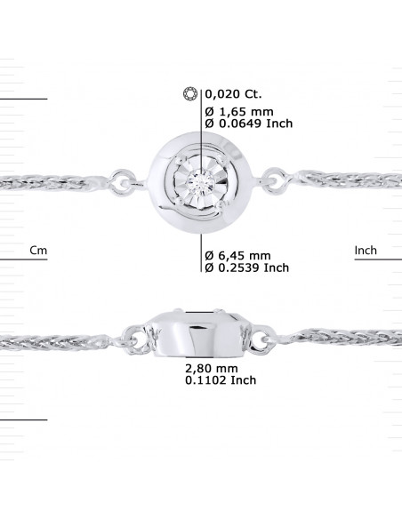 Diamond Bracelet 0.020 Carats - Illusion 0.50 Carats - Gold 375 - Hamburg