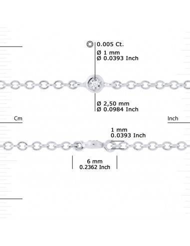 Bracelet Diamants alternés 0.050 Carats -...