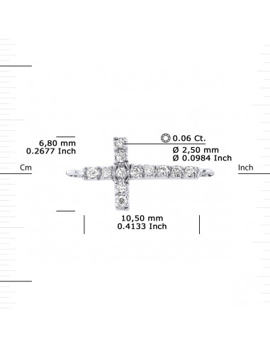 Bracelet Croix Diamants 0.150 Carats - Chaîne...