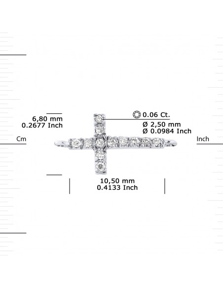 Bracelet Croix Diamants 0.150 Carats - Chaîne Forçat - Or 375 - ROMA