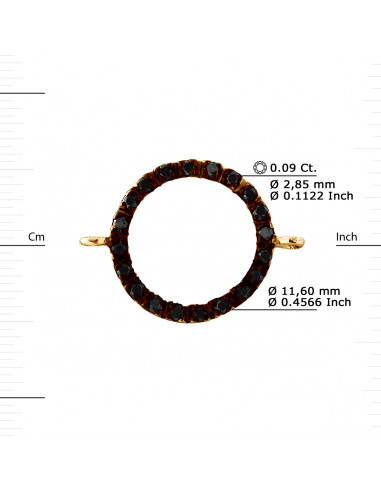 Bracelet Cercle Diamants Noirs 0.20 Carats -...