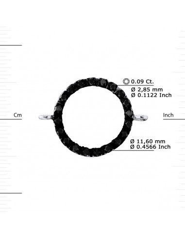 Black Diamond Circle Bracelet 0.20 Carats -...