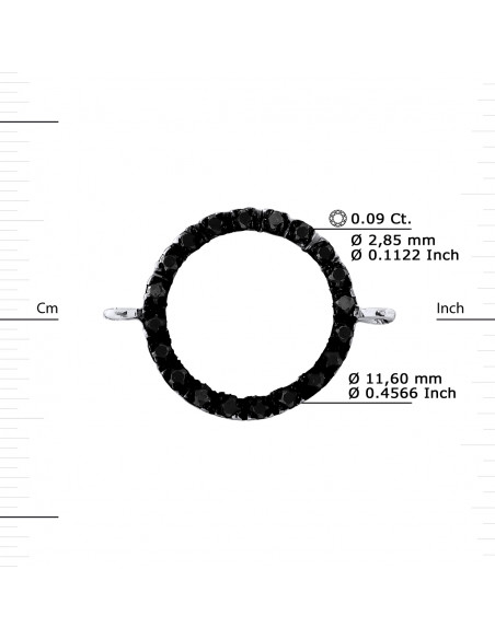Black Diamond Circle Bracelet 0.20 Carats - Forçat Chain - Gold 375 - Oslo