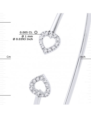 Heart Diamond Heart Bracelet 0.120 Carats -...