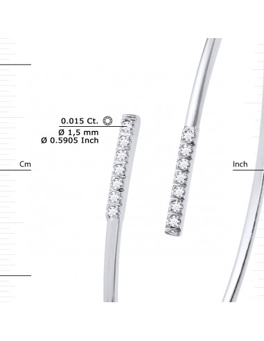 Bracelet Jonc Diamants 0.160 Carats - Or 375 -...