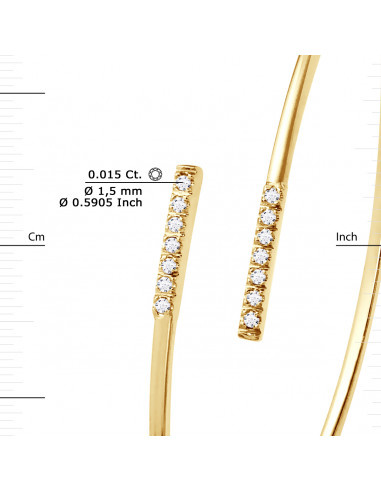 Bracelet Diamonds 0.160 Carats - Gold 375 -...
