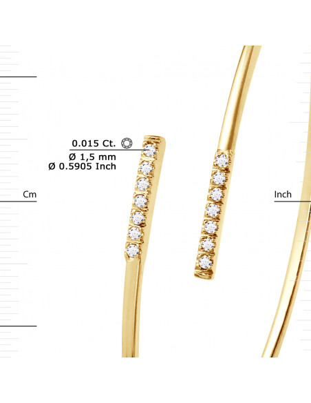 Bracelet Jonc Diamants 0.160 Carats - Or 375 - LAUSANNE