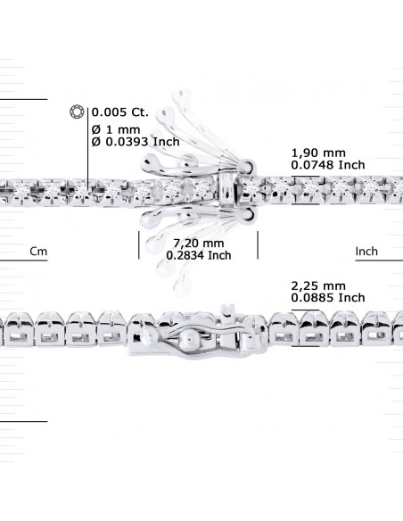 Bracelet Tennis - Rivière de Diamants 0.50 Carats - Or 375 - MIAMI