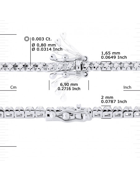 Tennis Bracelet - 0.30 Carats Diamond River - Gold 375 - Milan