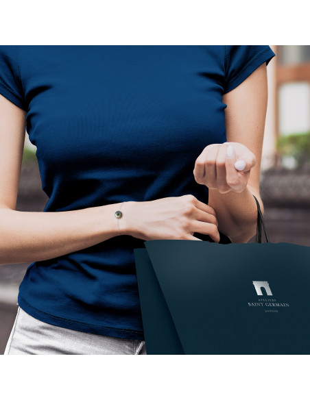 Tahitian Bead Strap Sticker 9-10 mm - Forçat Chain - Gold 375 - Manureva