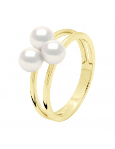 Trilogy Ring 3 Round Beads 5-6 mm - Gold 375 - Concorde