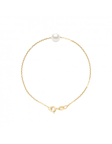 7-8 mm round pearl bracelet - Chain Forçat -...