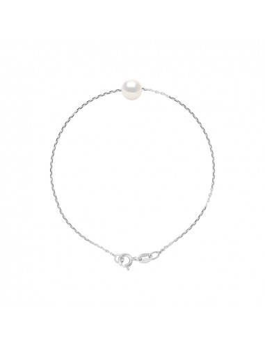 7-8 mm round pearl bracelet - Chain Forçat -...