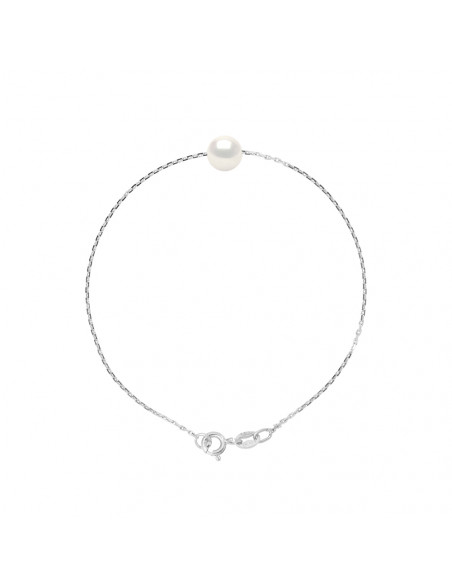 Bracelet Perle Ronde 7-8 mm - Chaine Forçat - Or 375 - NEUILLY