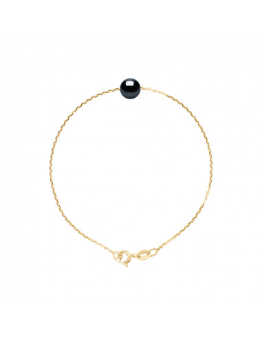 7-8 mm round pearl bracelet - Chain Forçat -...