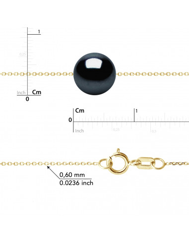 Bracelet 3 round beads 7-8 mm - Forçat chain -...