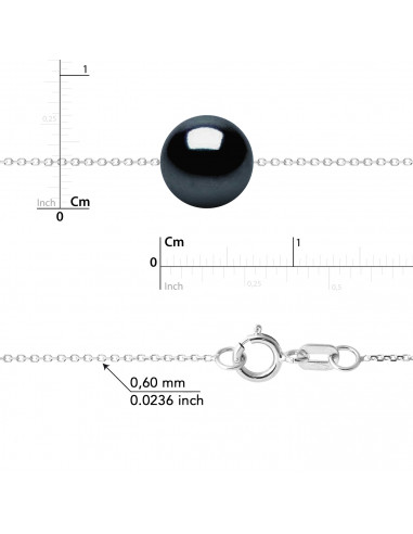 Bracelet 3 round beads 7-8 mm - Forçat chain -...