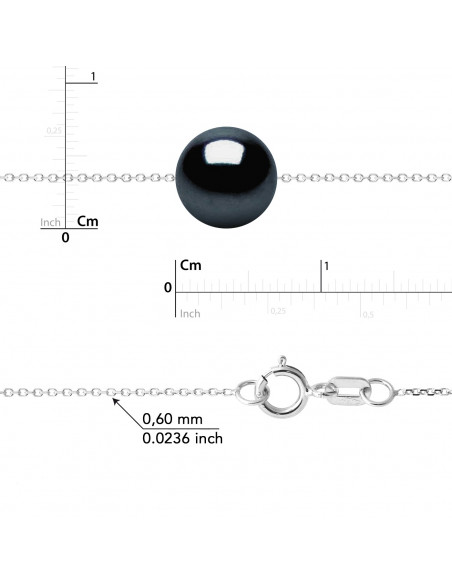 Bracelet 3 Perles Rondes 7-8 mm - Chaine Forçat - Or 375 - TUILERIES