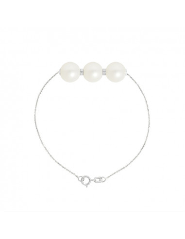 Prestige Bracelet 3 round beads 9-10 mm - Chain...