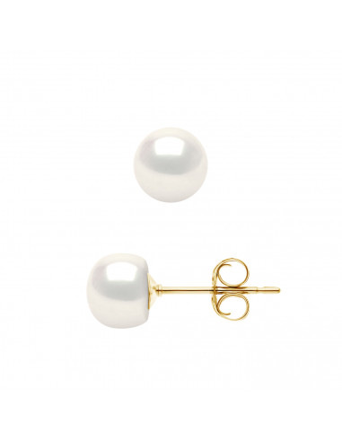Boucles d'Oreilles Perles BOUTONS - Tailles de 4 à 10 mm - Or 375 - OPERA