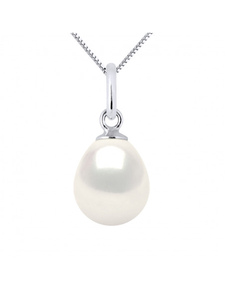 Pendentifs Perle Poire - Tailles de 7 à 9 mm - Chaîne Offerte - Or 750 - MARCEAU