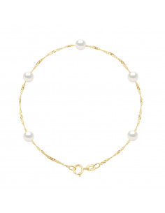 Bracelets 5 Round Beads - Sizes from 4 to 6 mm - Chain...