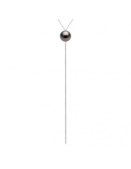 Collier Cravate PRESTIGE Perle de Tahiti Ronde 12-13 mm - Chaine Vénitienne 45 cm - Or 375 - TARUINAMA