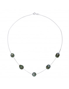 Collier Chainage Perle de Tahiti Cerclée - Chaîne Forçat...