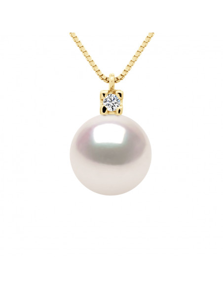 Prestige Pearl Necklace Akoya Round 8-8.5 mm - Diamonds 0.030 CTS - Gold 750 - Kyoto