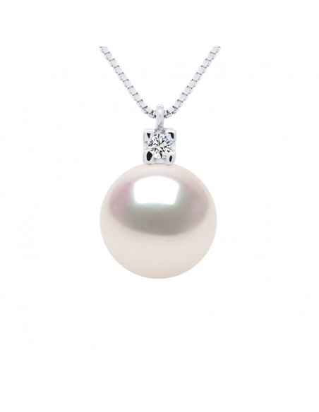 Collier Prestige Perle AKOYA Ronde 8-8.5 mm - Diamants 0.030 Cts - Or 750 - KYOTO