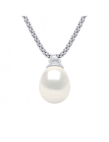 Collier Prestige Perle Poire 10-11 mm - Maille Amandine Or 750 - BEAUMARCHAIS