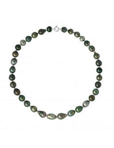 Collier Rang de Perles de Tahiti Cerclées 9-10 mm - Or...