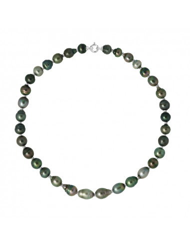 Collier Rang de Percles de Tahiti Cerclées 9-10...