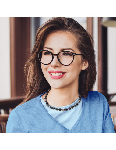 Collier Rang de Perles de Tahiti Cerclées 9-10...