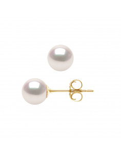 Akoya Pearl Earrings - Sizes from 4 to 8 mm - Gold 750 -...