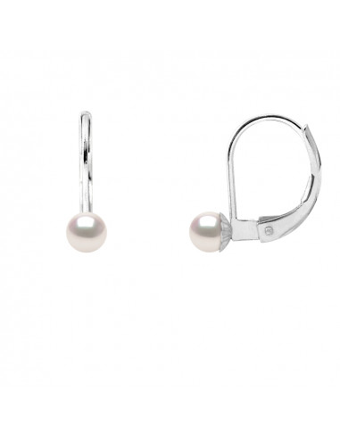 Boucles d'Oreilles Dormeuses Perles AKOYA -...