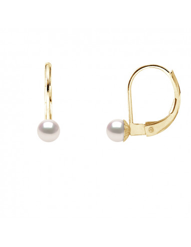 Akoya Pearl Earrings - 4 to 7 mm Sizes - Gold...