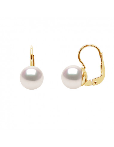 Boucles d'Oreilles Dormeuses Perles AKOYA -...