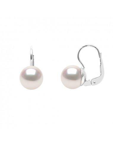 Boucles d'Oreilles Dormeuses Perles AKOYA -...