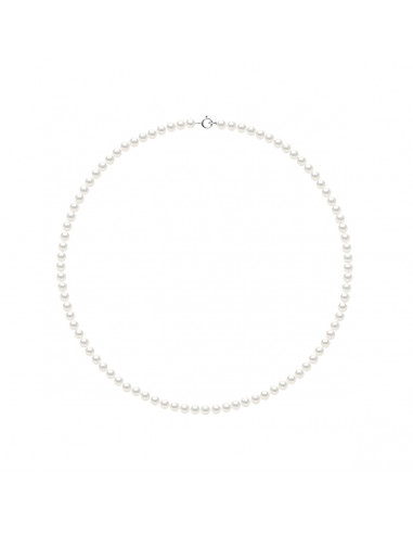 Collier Rang de Perles 5-6 mm - 42 cm - Fermoir Anneau Ressort - CLERMONT