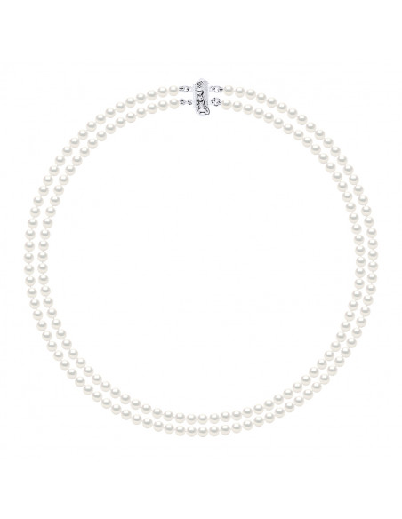 Collar Double Beads 6-7 mm - Cylinder Clasp - 925 Silver - Talmont