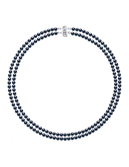 Collar Double Beads 6-7 mm - Cylinder Clasp - 925 Silver - Talmont